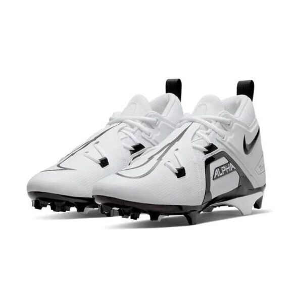 New Men's Nike Alpha Menace Pro 3 Football Cleats White Black CT6649-100 Size 11 - Picture 4 of 7